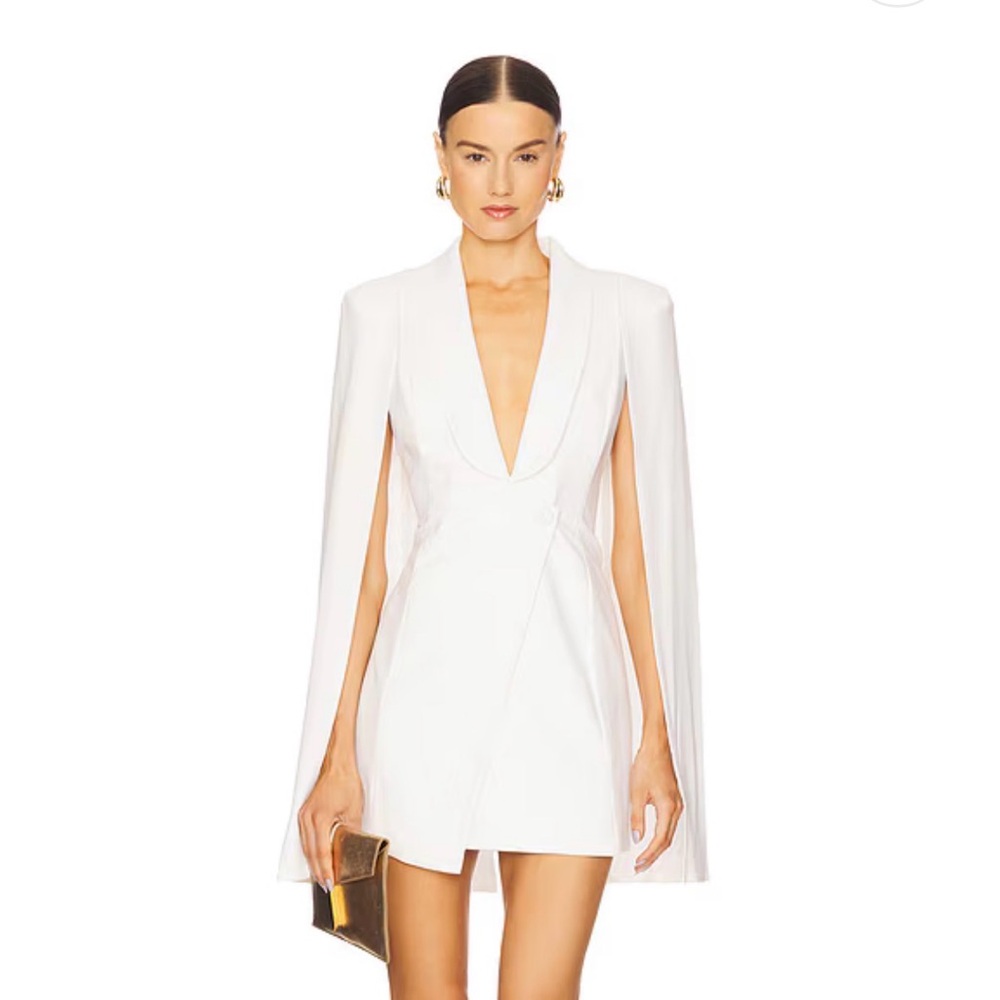 Revolve White Cape Dress